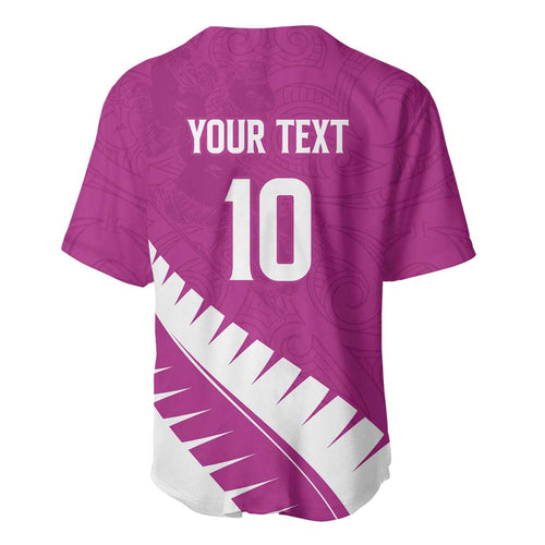 Custom New Zealand Cricket Baseball Jersey Kiwi Birds Haka Dance Pink Fern Sporty Style