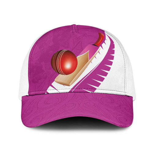 New Zealand Cricket Baseball Net Cap Kiwi Birds Haka Dance Pink Fern Sporty Style