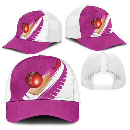 New Zealand Cricket Baseball Net Cap Kiwi Birds Haka Dance Pink Fern Sporty Style