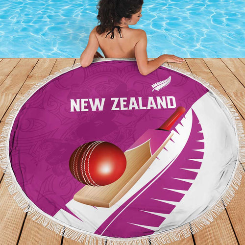New Zealand Cricket Beach Blanket Kiwi Birds Haka Dance Pink Fern Sporty Style