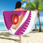 New Zealand Cricket Beach Blanket Kiwi Birds Haka Dance Pink Fern Sporty Style