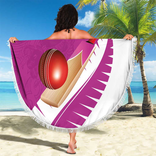 New Zealand Cricket Beach Blanket Kiwi Birds Haka Dance Pink Fern Sporty Style