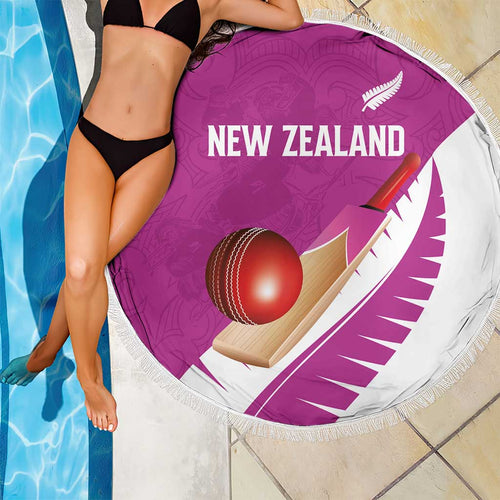 New Zealand Cricket Beach Blanket Kiwi Birds Haka Dance Pink Fern Sporty Style