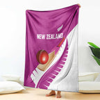 New Zealand Cricket Blanket Kiwi Birds Haka Dance Pink Fern Sporty Style