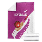 New Zealand Cricket Blanket Kiwi Birds Haka Dance Pink Fern Sporty Style
