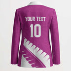Custom New Zealand Cricket Blazer Kiwi Birds Haka Dance Pink Fern Sporty Style