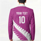 Custom New Zealand Cricket Blazer Kiwi Birds Haka Dance Pink Fern Sporty Style