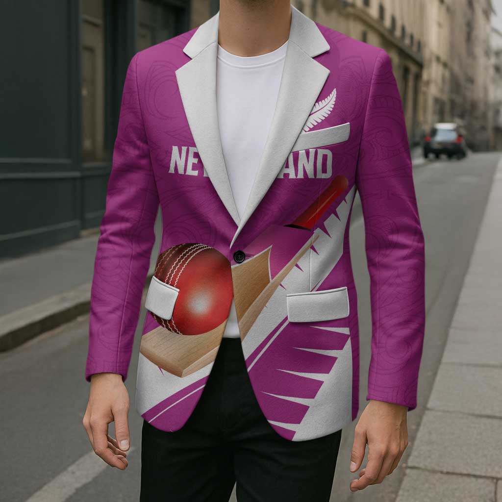 Custom New Zealand Cricket Blazer Kiwi Birds Haka Dance Pink Fern Sporty Style