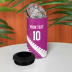Custom New Zealand Cricket 4 in 1 Can Cooler Tumbler Kiwi Birds Haka Dance Pink Fern Sporty Style