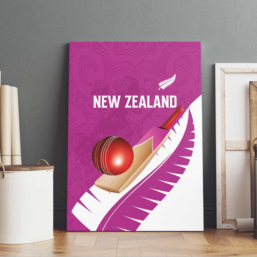 New Zealand Cricket Canvas Wall Art Kiwi Birds Haka Dance Pink Fern Sporty Style