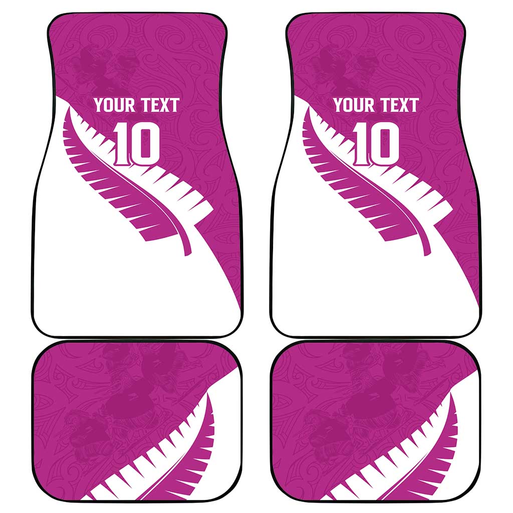 Custom New Zealand Cricket Car Mats Kiwi Birds Haka Dance Pink Fern Sporty Style