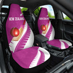 New Zealand Cricket Car Seat Cover Kiwi Birds Haka Dance Pink Fern Sporty Style