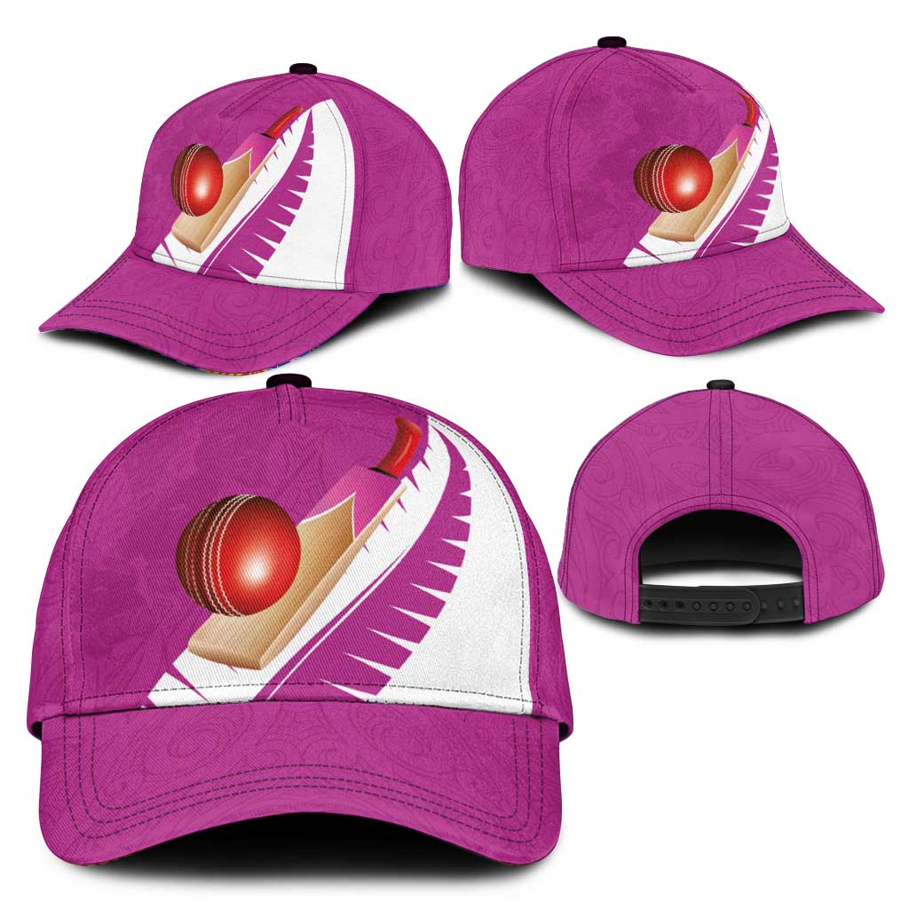New Zealand Cricket Classic Cap Kiwi Birds Haka Dance Pink Fern Sporty Style