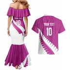 Custom New Zealand Cricket Couples Matching Mermaid Dress and Hawaiian Shirt Kiwi Birds Haka Dance Pink Fern Sporty Style