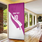 Custom New Zealand Cricket Door Cover Kiwi Birds Haka Dance Pink Fern Sporty Style
