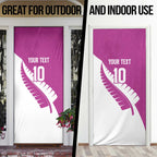 Custom New Zealand Cricket Door Cover Kiwi Birds Haka Dance Pink Fern Sporty Style