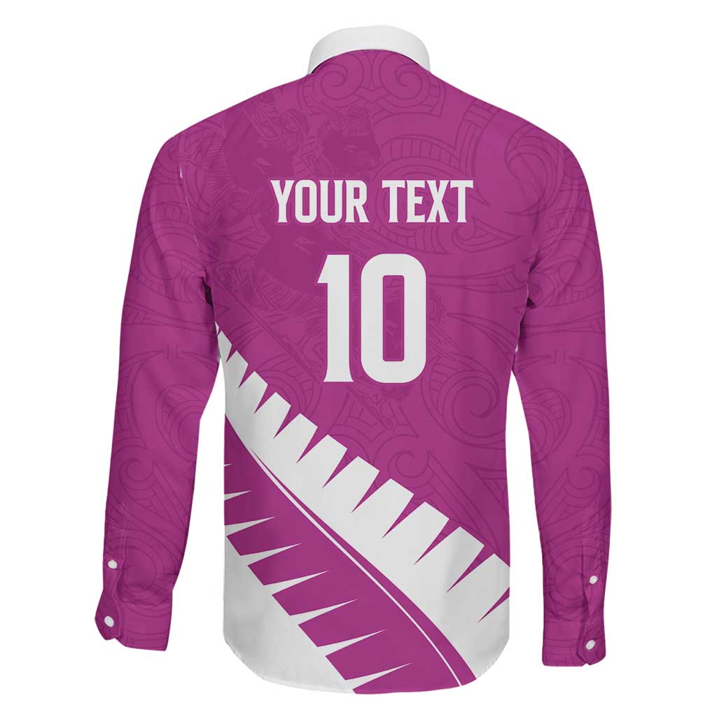 Custom New Zealand Cricket Family Matching Short Sleeve Bodycon Dress and Hawaiian Shirt Kiwi Birds Haka Dance Pink Fern Sporty Style