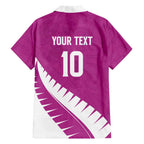 Custom New Zealand Cricket Family Matching Summer Maxi Dress and Hawaiian Shirt Kiwi Birds Haka Dance Pink Fern Sporty Style