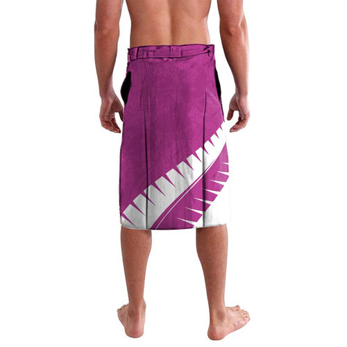 Custom New Zealand Cricket Lavalava Kiwi Birds Haka Dance Pink Fern Sporty Style