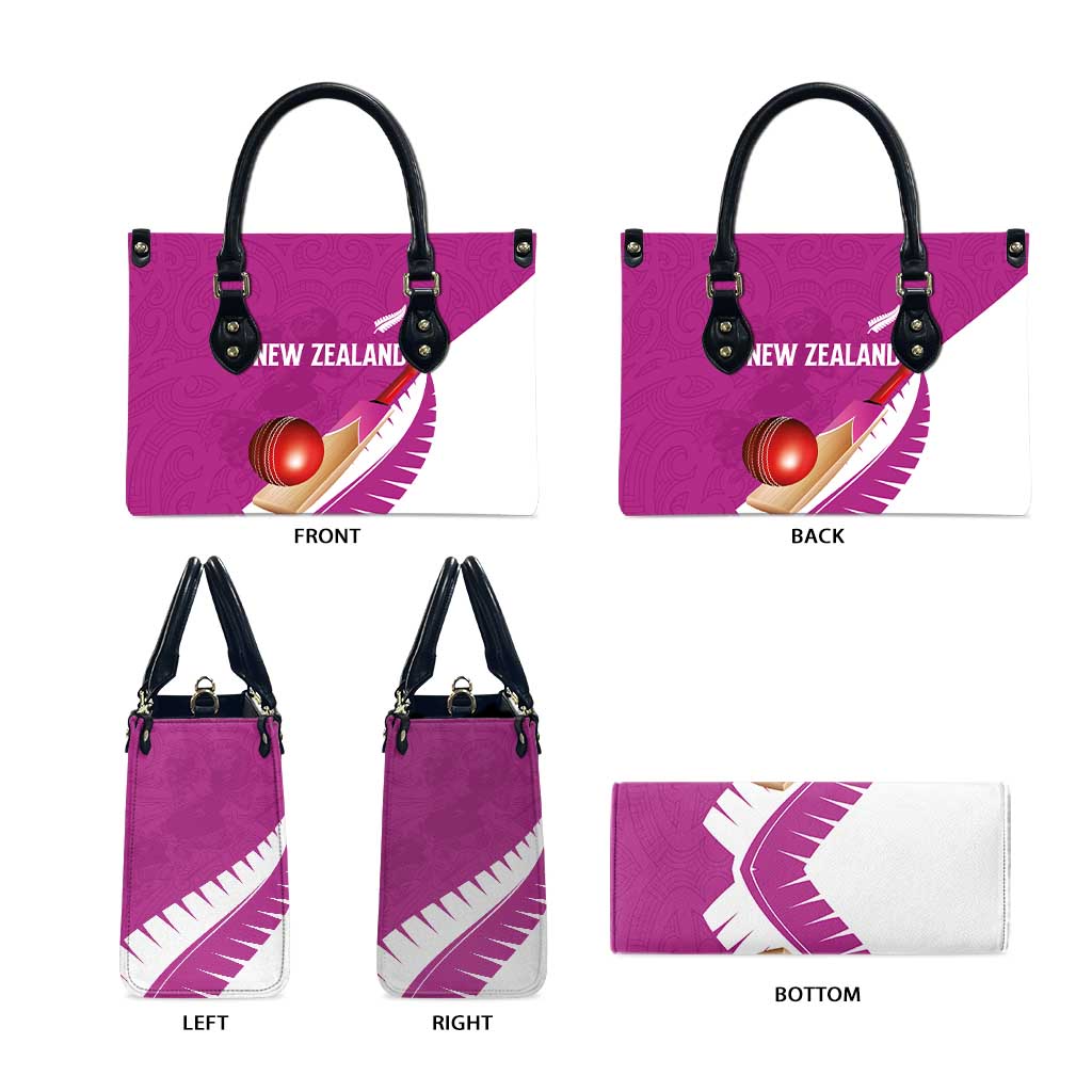 New Zealand Cricket Leather Bag Kiwi Birds Haka Dance Pink Fern Sporty Style