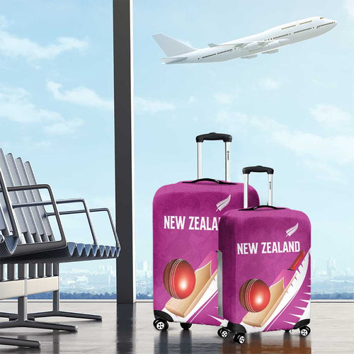 New Zealand Cricket Luggage Cover Kiwi Birds Haka Dance Pink Fern Sporty Style