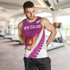 Custom New Zealand Cricket Men Tank Top Kiwi Birds Haka Dance Pink Fern Sporty Style