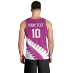 Custom New Zealand Cricket Men Tank Top Kiwi Birds Haka Dance Pink Fern Sporty Style