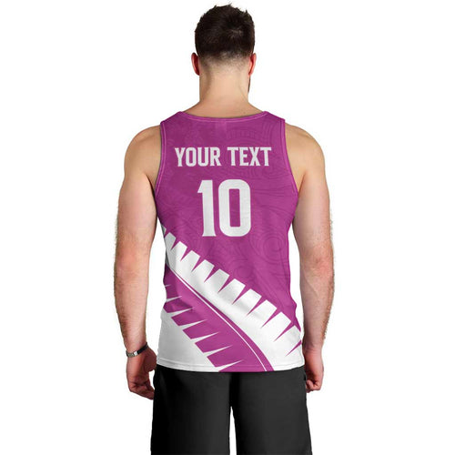 Custom New Zealand Cricket Men Tank Top Kiwi Birds Haka Dance Pink Fern Sporty Style