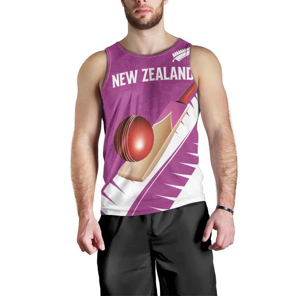 Custom New Zealand Cricket Men Tank Top Kiwi Birds Haka Dance Pink Fern Sporty Style