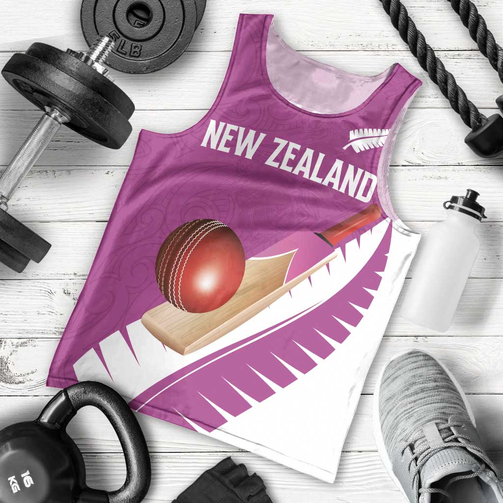 Custom New Zealand Cricket Men Tank Top Kiwi Birds Haka Dance Pink Fern Sporty Style