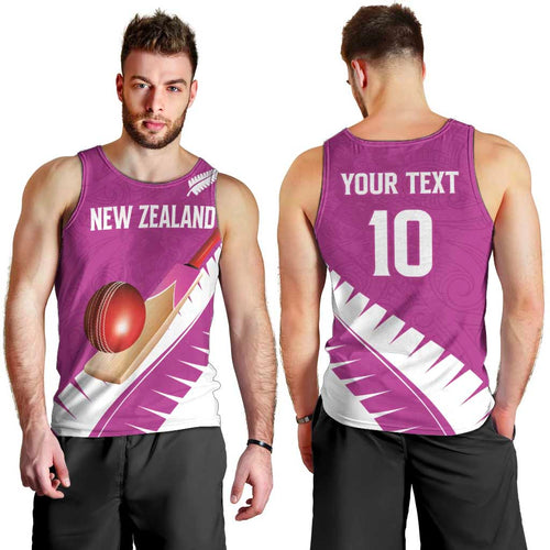 Custom New Zealand Cricket Men Tank Top Kiwi Birds Haka Dance Pink Fern Sporty Style