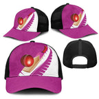 New Zealand Cricket Mesh Trucker Cap Kiwi Birds Haka Dance Pink Fern Sporty Style