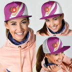 New Zealand Cricket Mesh Trucker Cap Kiwi Birds Haka Dance Pink Fern Sporty Style