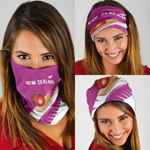 New Zealand Cricket Neck Gaiter Kiwi Birds Haka Dance Pink Fern Sporty Style