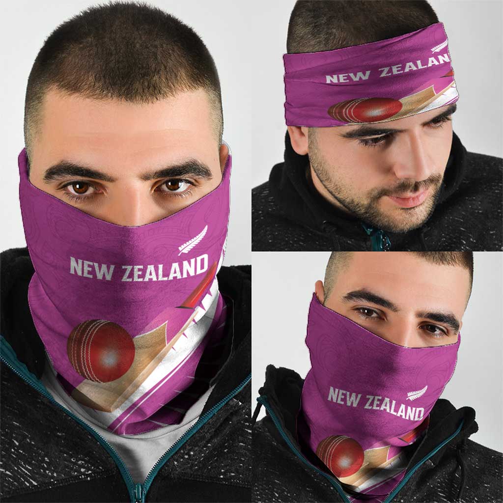 New Zealand Cricket Neck Gaiter Kiwi Birds Haka Dance Pink Fern Sporty Style
