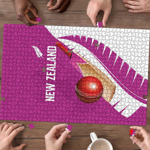 New Zealand Cricket Puzzle Kiwi Birds Haka Dance Pink Fern Sporty Style