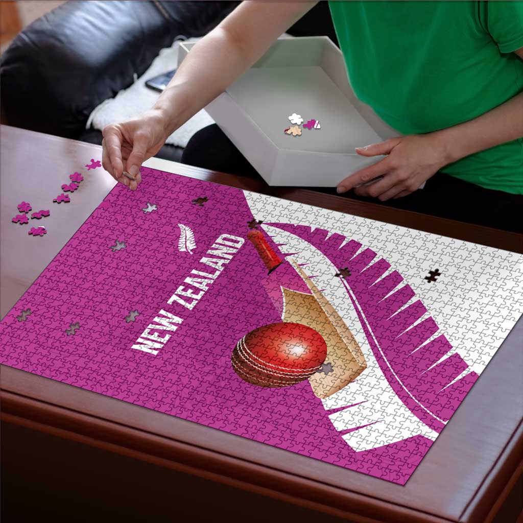 New Zealand Cricket Puzzle Kiwi Birds Haka Dance Pink Fern Sporty Style