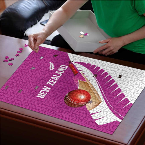 New Zealand Cricket Puzzle Kiwi Birds Haka Dance Pink Fern Sporty Style