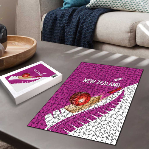 New Zealand Cricket Puzzle Kiwi Birds Haka Dance Pink Fern Sporty Style
