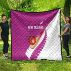 New Zealand Cricket Quilt Kiwi Birds Haka Dance Pink Fern Sporty Style