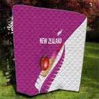 New Zealand Cricket Quilt Kiwi Birds Haka Dance Pink Fern Sporty Style