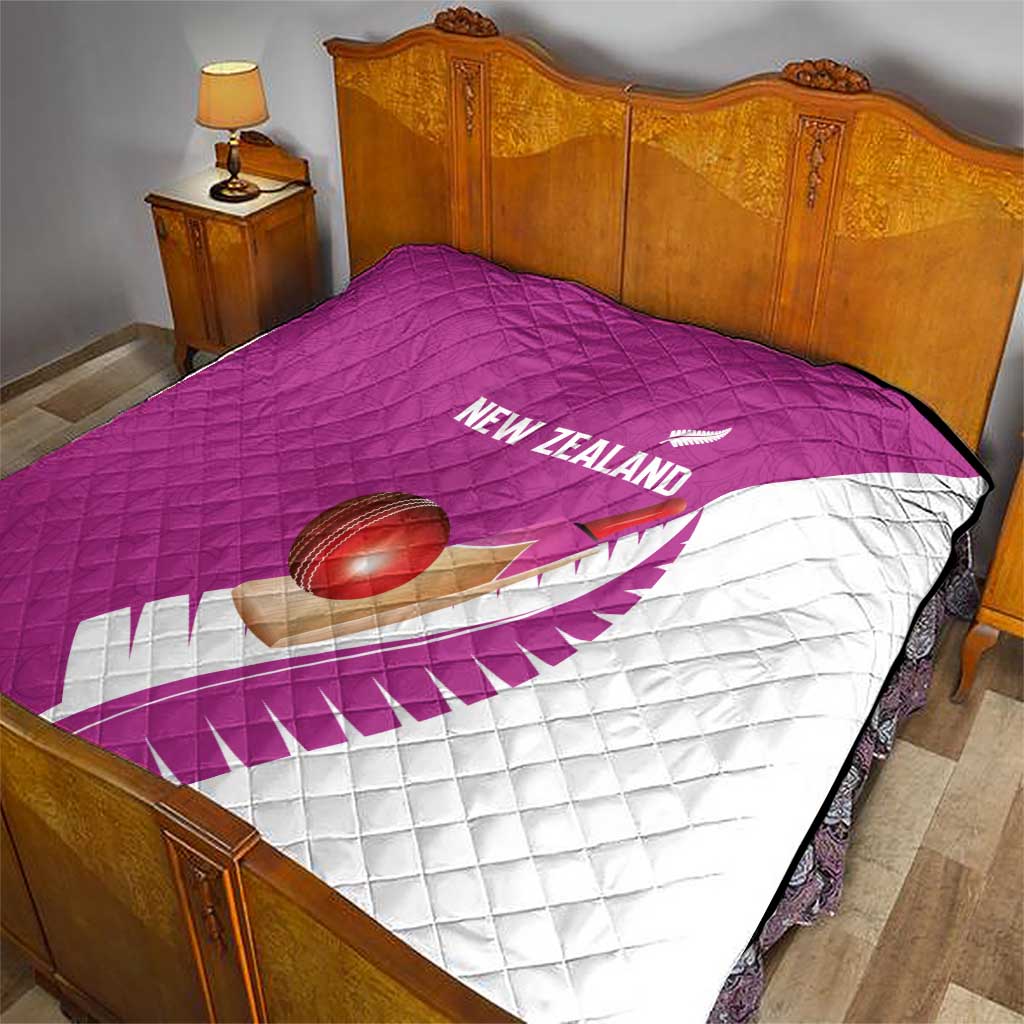 New Zealand Cricket Quilt Kiwi Birds Haka Dance Pink Fern Sporty Style