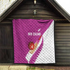 New Zealand Cricket Quilt Kiwi Birds Haka Dance Pink Fern Sporty Style