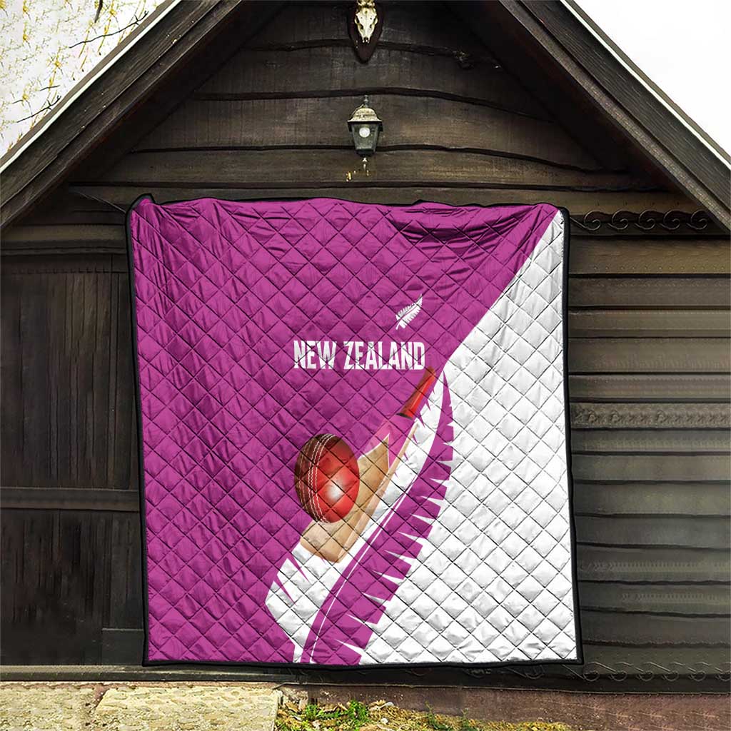 New Zealand Cricket Quilt Kiwi Birds Haka Dance Pink Fern Sporty Style