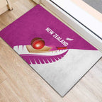 New Zealand Cricket Rubber Doormat Kiwi Birds Haka Dance Pink Fern Sporty Style