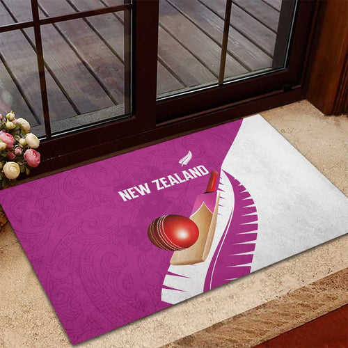 New Zealand Cricket Rubber Doormat Kiwi Birds Haka Dance Pink Fern Sporty Style