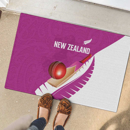 New Zealand Cricket Rubber Doormat Kiwi Birds Haka Dance Pink Fern Sporty Style