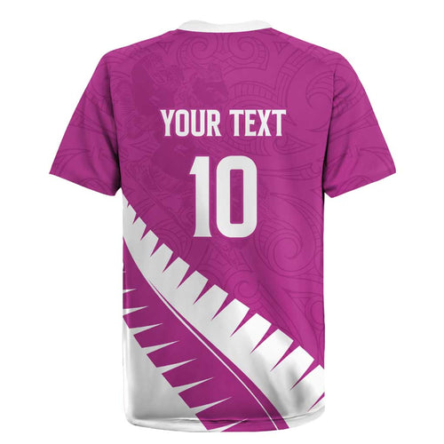 Custom New Zealand Cricket Rugby Jersey Kiwi Birds Haka Dance Pink Fern Sporty Style