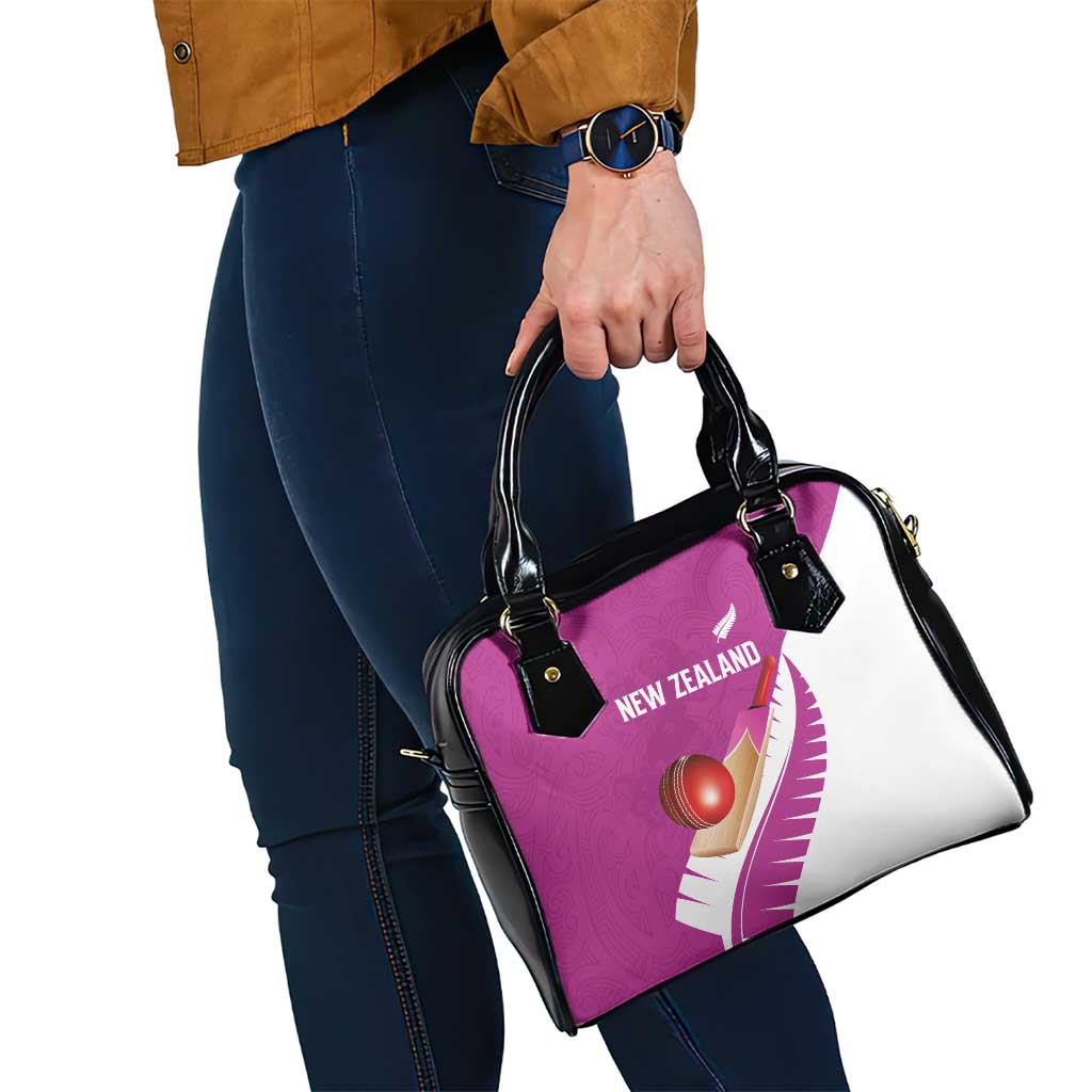 New Zealand Cricket Shoulder Handbag Kiwi Birds Haka Dance Pink Fern Sporty Style