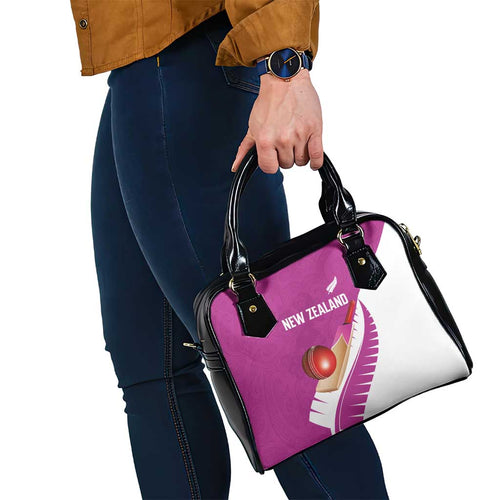 New Zealand Cricket Shoulder Handbag Kiwi Birds Haka Dance Pink Fern Sporty Style